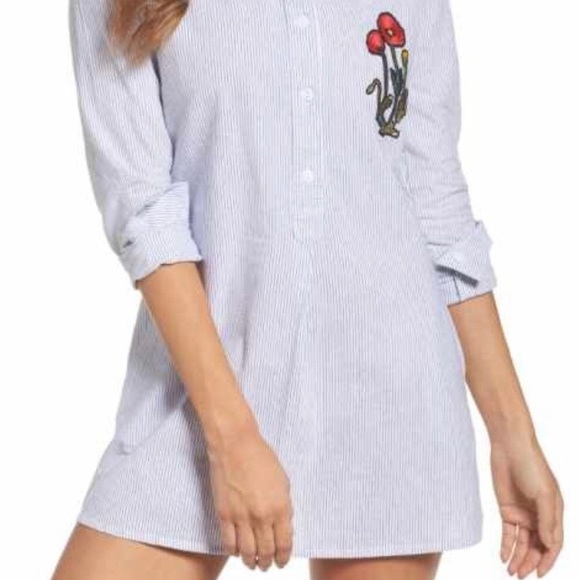 Sam Edelman Cotton Striped Embroidered Top Size S - Picture 5 of 10